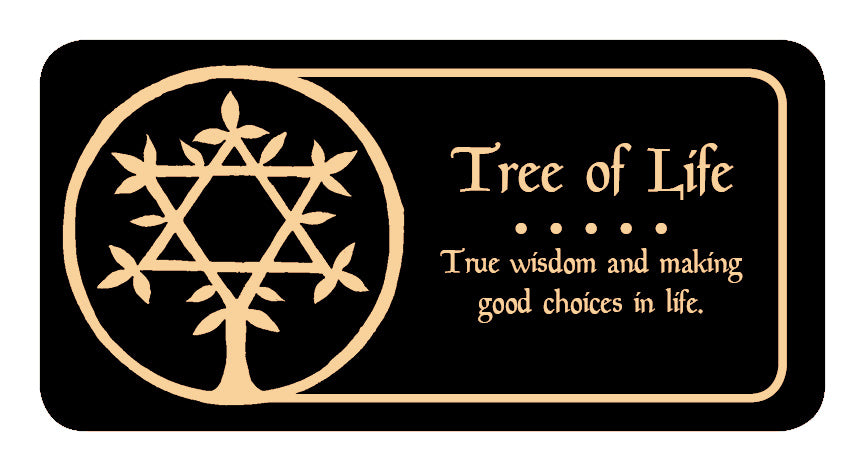 Tree of Life symbol with text on a black background