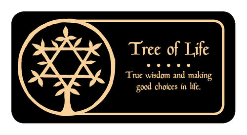 Tree of Life symbol with text on a black background
