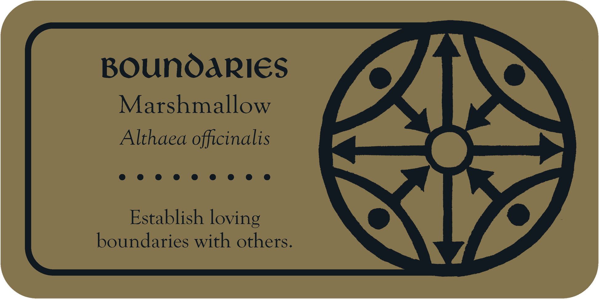 Marshmallow Card with text and a decorative design on a beige background