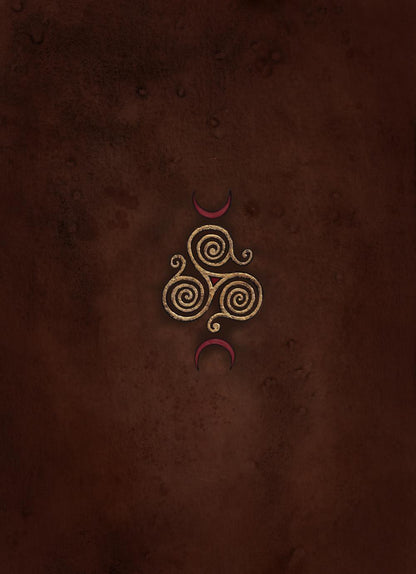 Decorative symbol on a textured brown background