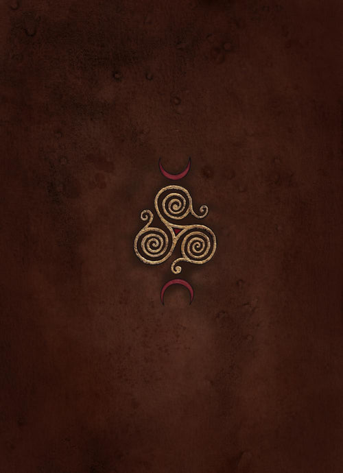 Decorative symbol on a textured brown background