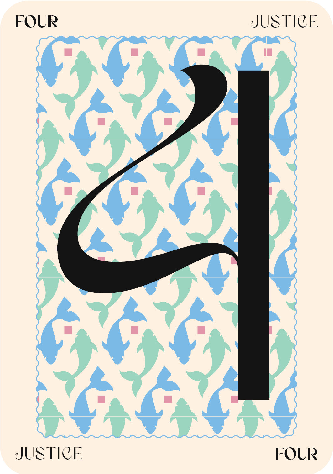 Card with Arabic calligraphy and patterned background