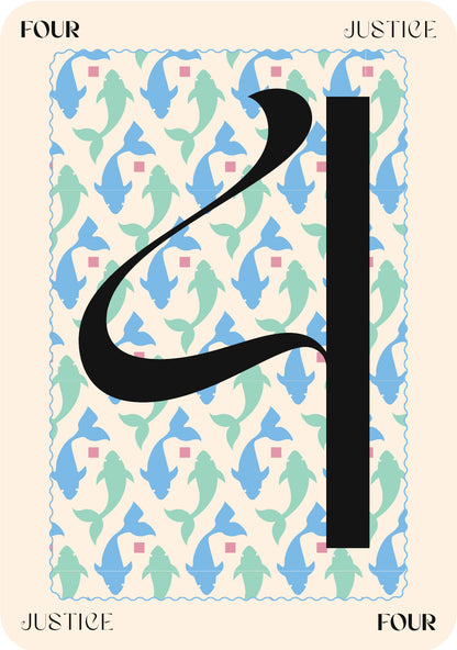 Card with Arabic calligraphy and patterned background