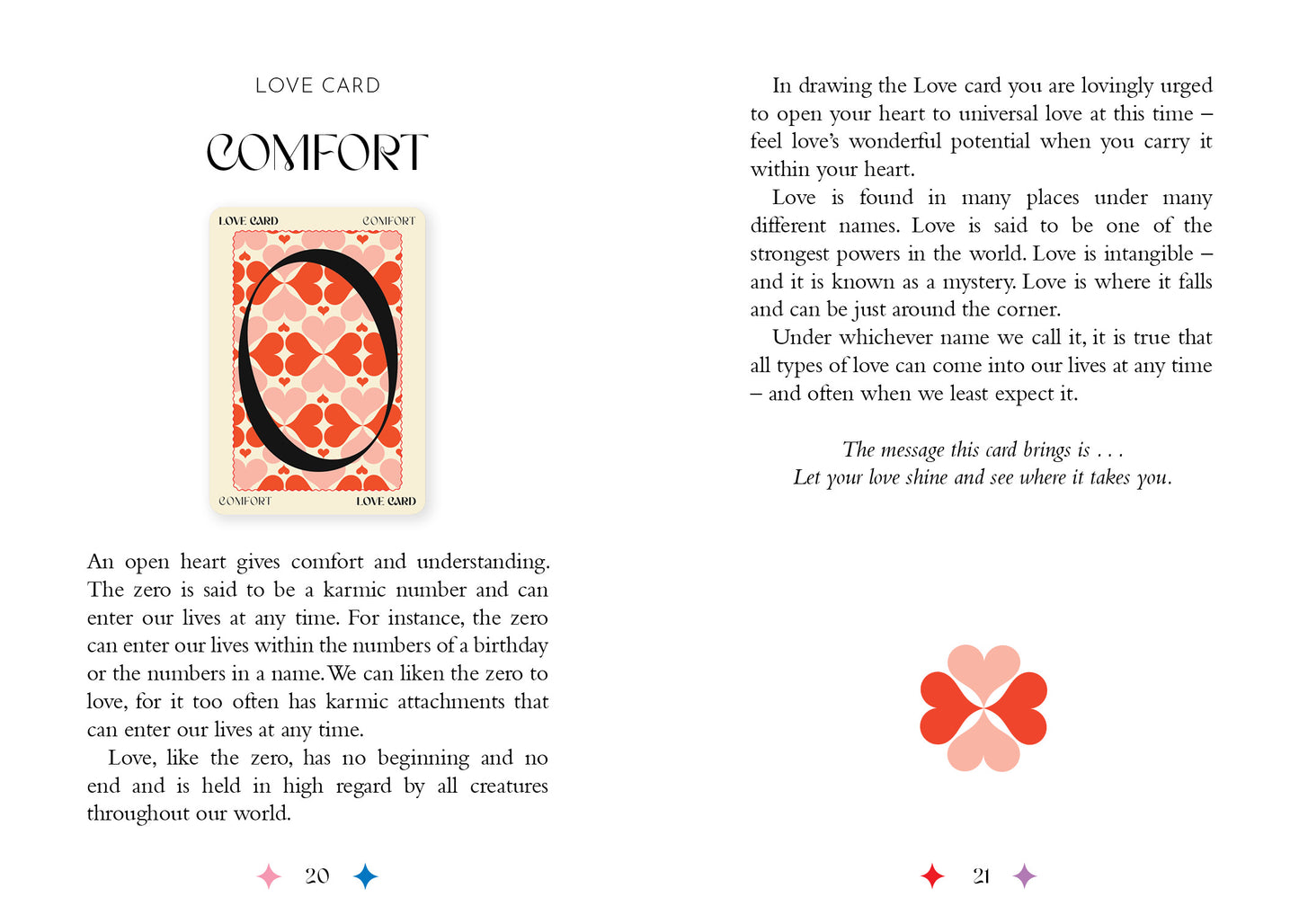 Card with decorative design and text on a white background