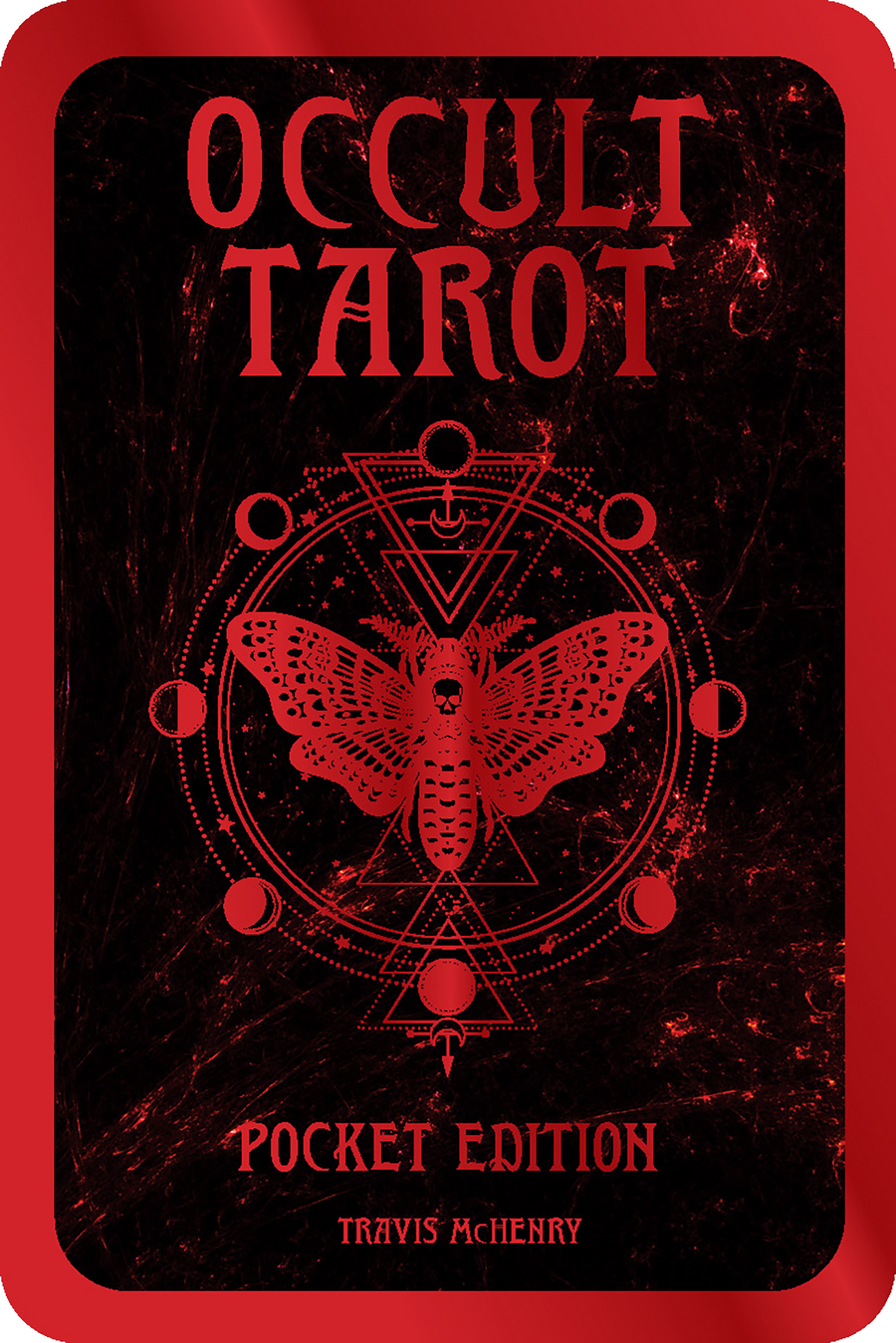 Book cover of 'Occult Tarot' with red text and butterfly design on a dark background