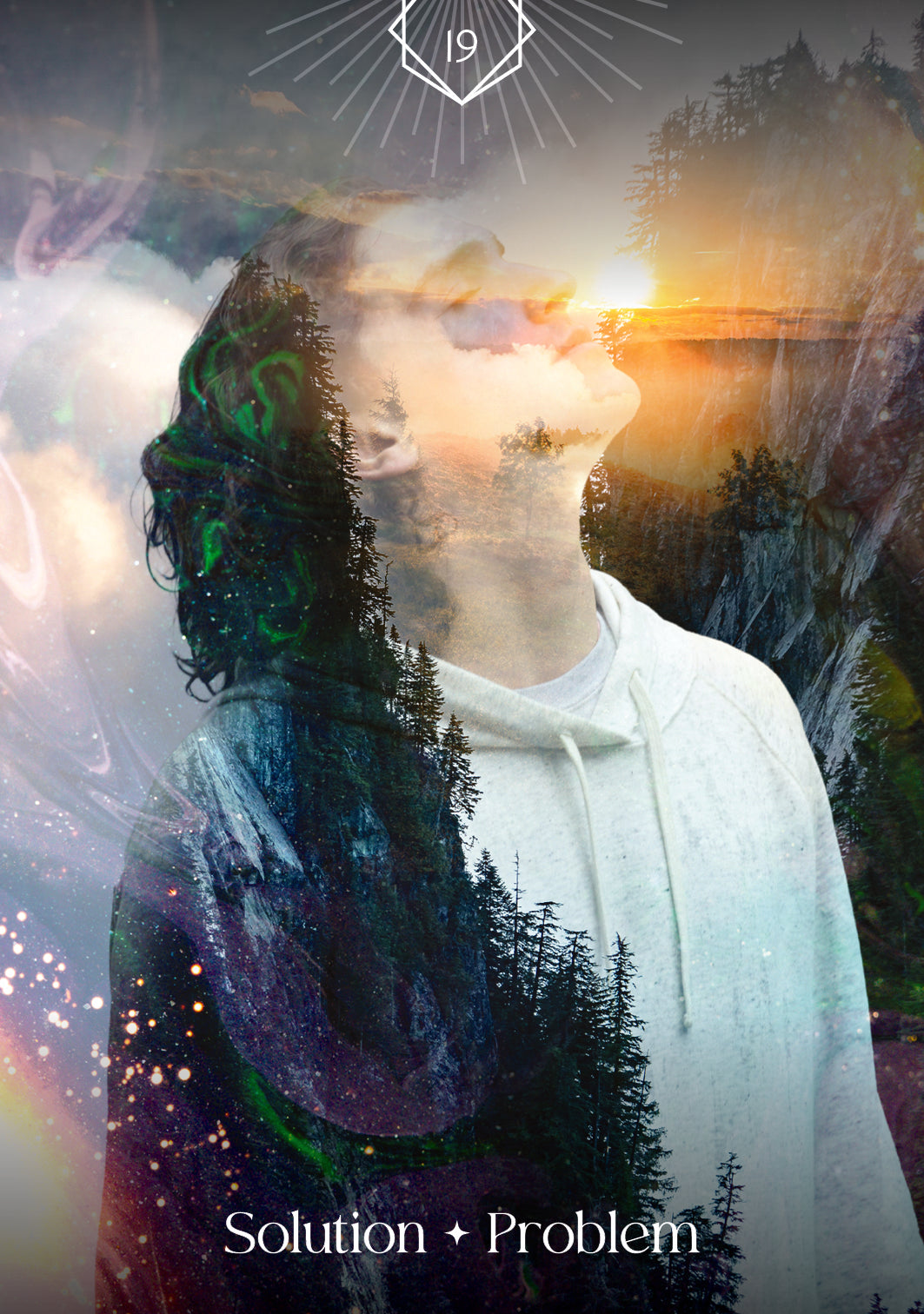 Double exposure of a person and nature with 'Solution Problem' text overlay.