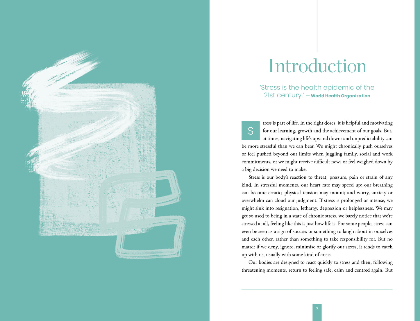 Book cover with abstract design and text on a teal background