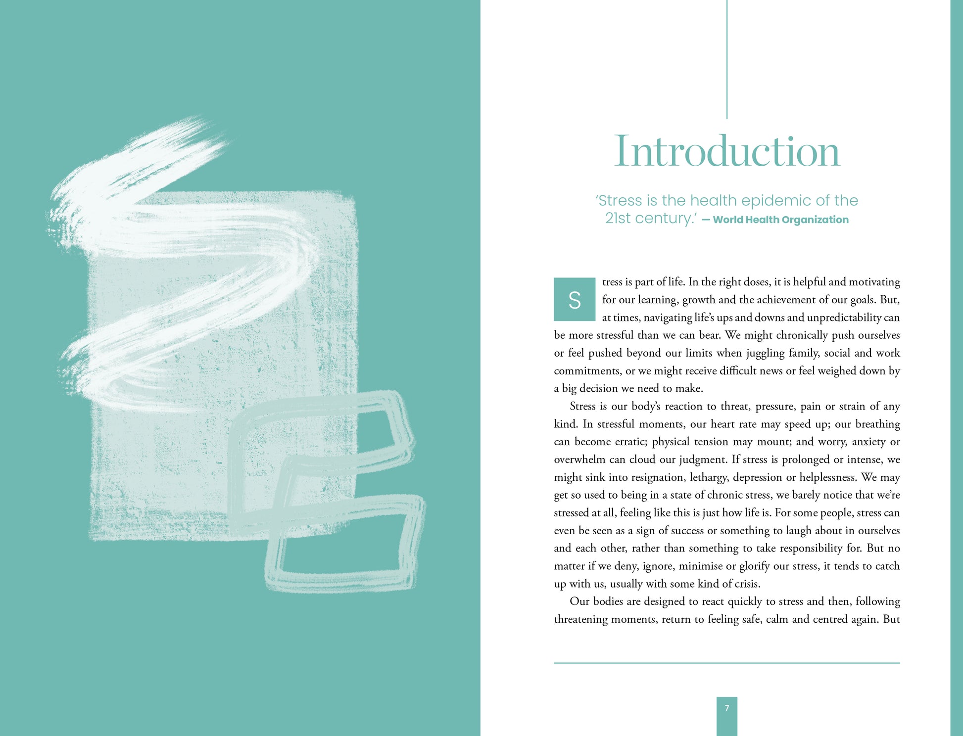 Book cover with abstract design and text on a teal background