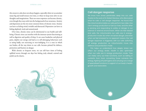 Educational page about cell danger response with text and illustrations on a white background