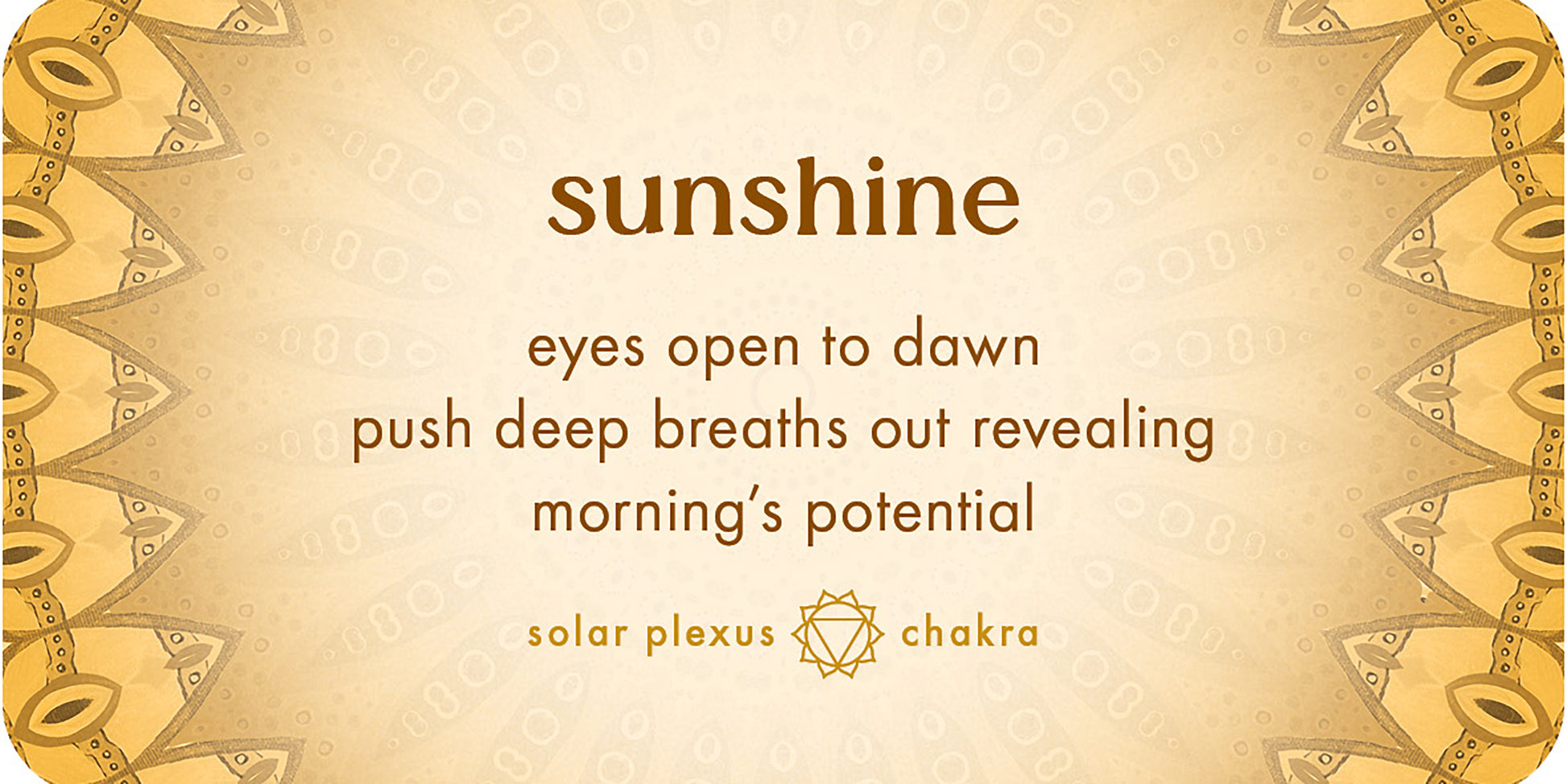 Decorative banner with 'sunshine' text and mandala design on a beige background