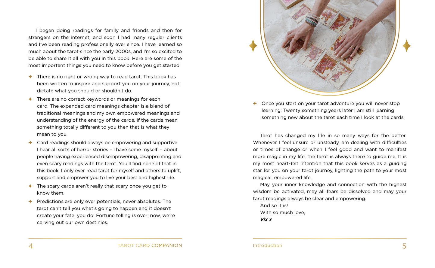 Text document with a circular image of hands on cards and text overlay.