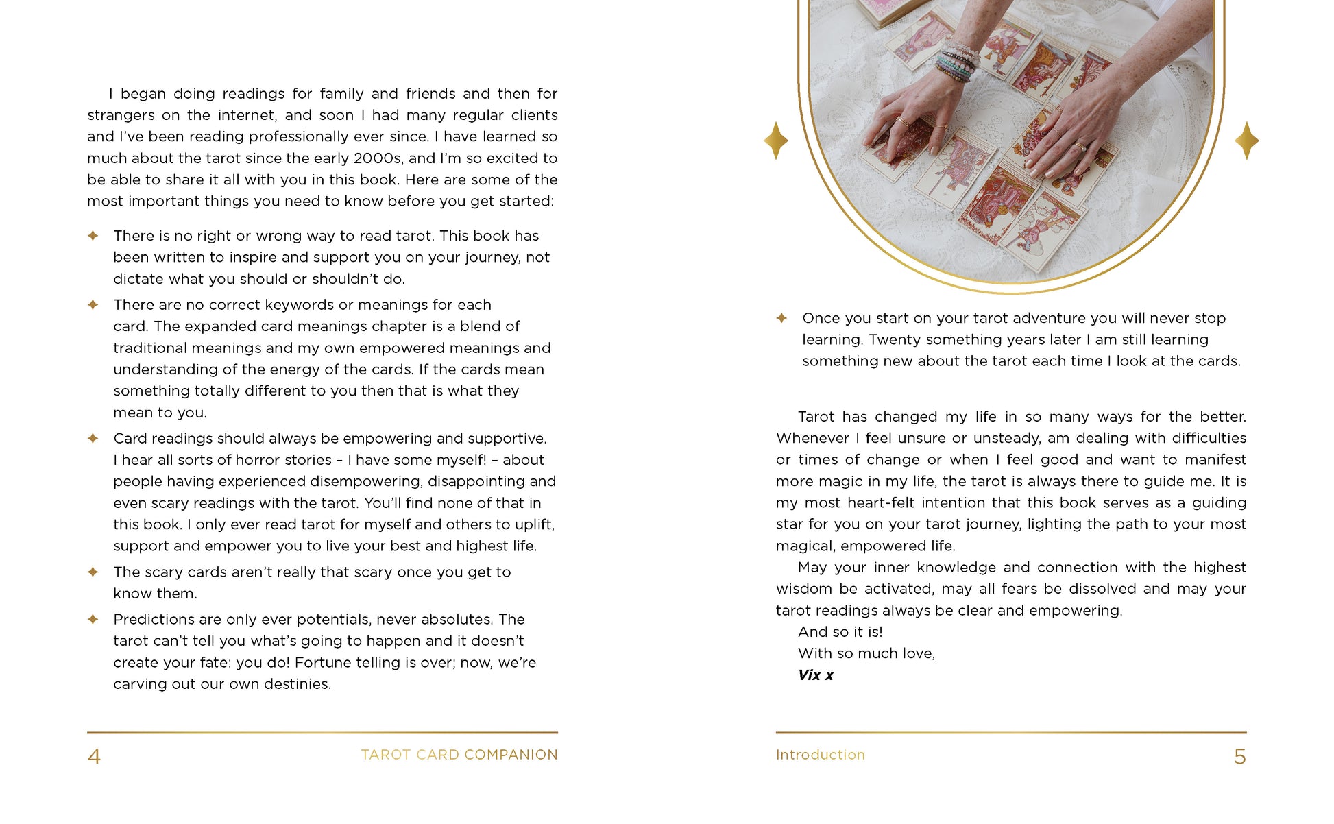 Text document with a circular image of hands on cards and text overlay.