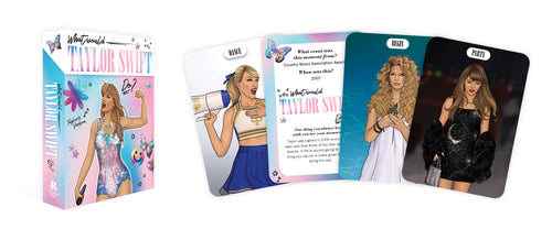 Taylor Swift themed playing cards with colorful packaging
