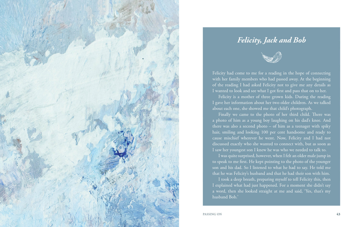 Text on a blue background with a snowy landscape