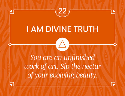Motivational quote on an orange background with a pattern