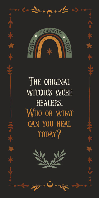 Motivational quote on a dark background with decorative elements and rainbow symbol.