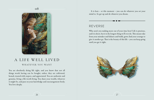 Card with butterfly design and text on a light gray background