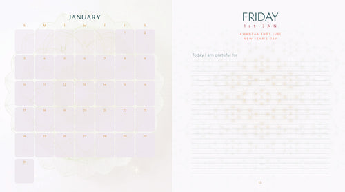 Calendar with a white background and grid layout