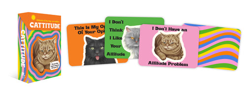 Set of colorful books with cat-themed covers on a white background
