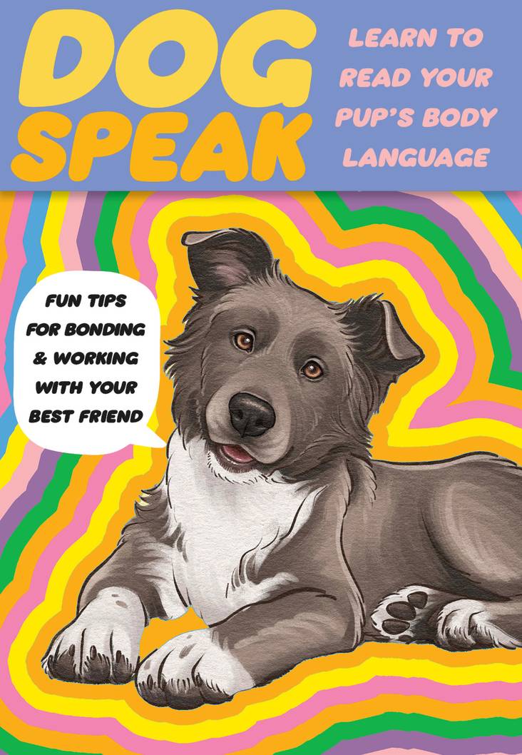  cover of 'Dog Speak' with a dog illustration and colorful design